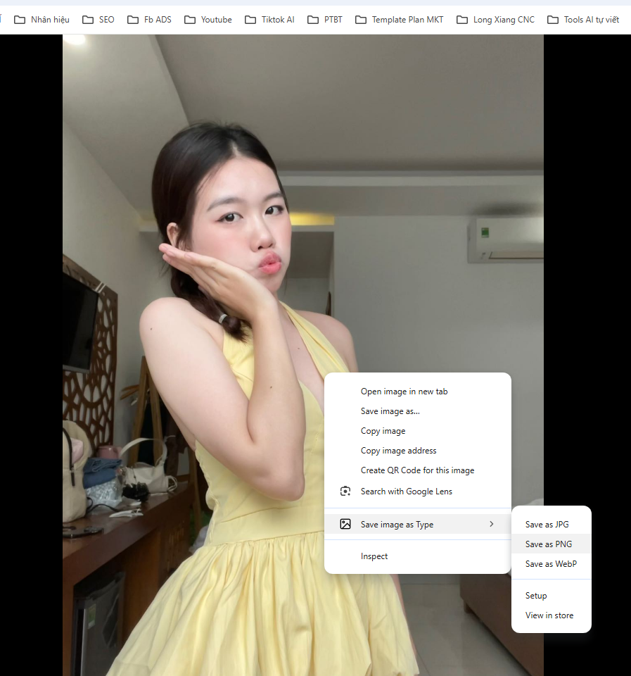 Cách tải ảnh với Save As Image Type
